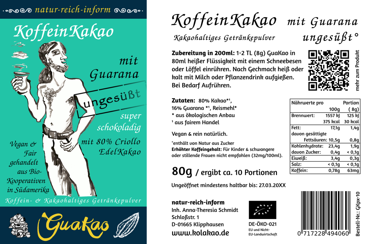 GuaKao - KoffeinKakao mit Guarana, ungesüßt BIO – Bild 4